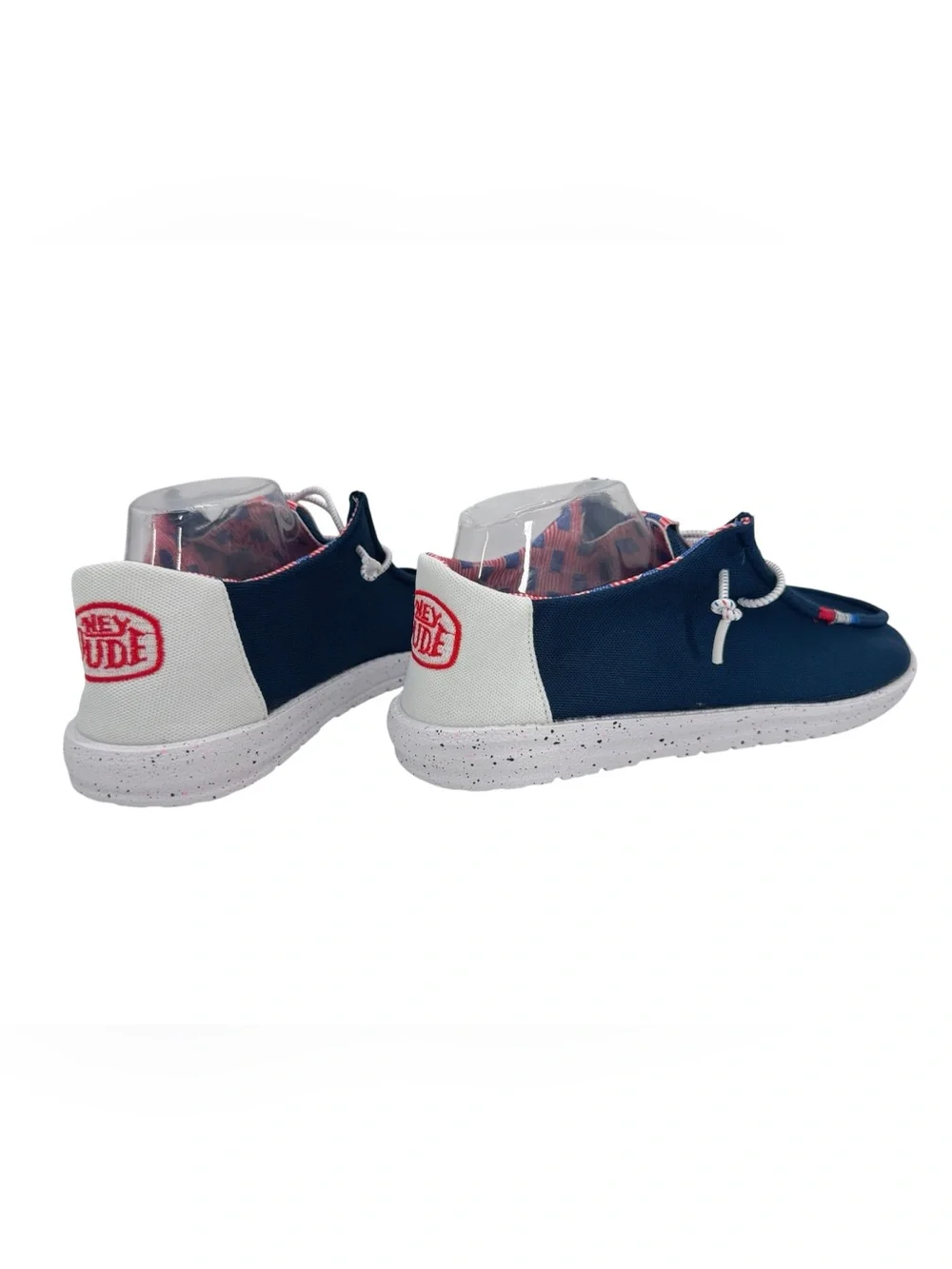 Hey Dude Men’s Wally USA Slip On Navy and White Lightweight Sneakers Size 9